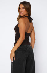 Beginning To Wonder Halter Top Chocolate