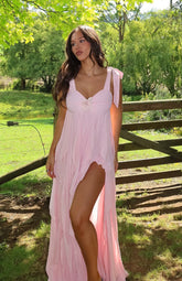 Coral Sands Mesh Maxi Dress Pink