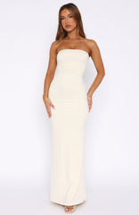 Confidence Is Key Strapless Maxi Dress Bone