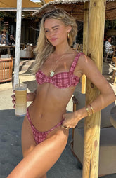 Balia Bikini Top Berry Plaid