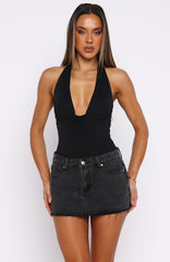 New Horizons Halter Bodysuit Black