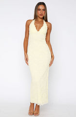 Destiny Lace Maxi Dress Lemon