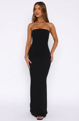 Confidence Is Key Strapless Maxi Dress Black