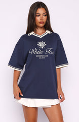 Along The Way Oversized Jersey Navy
