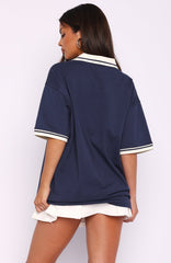 Along The Way Oversized Jersey Navy