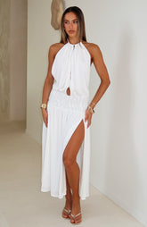 Always Evolving Halter Midi Dress White