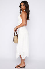 Crazy Little Thing Halter Midi Dress White