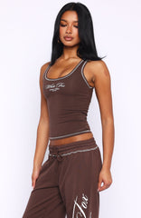 Don't Need Anyone Tank Top Chocolate