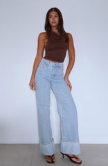Ellie High Rise Wide Leg Jeans Glacier Blue