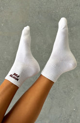 Offstage Socks White/Burgundy