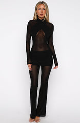 Rue De Romance Long Sleeve Jumpsuit Black