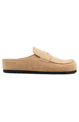 Cayson Loafer Slides Taupe Faux Suede