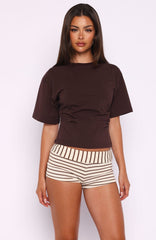 Destination Unknown Boxy Tee Chocolate