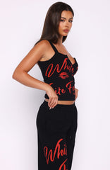 Never Fades Ribbed Tank Top Black