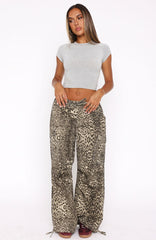Commodity Parachute Pants Leopard Print