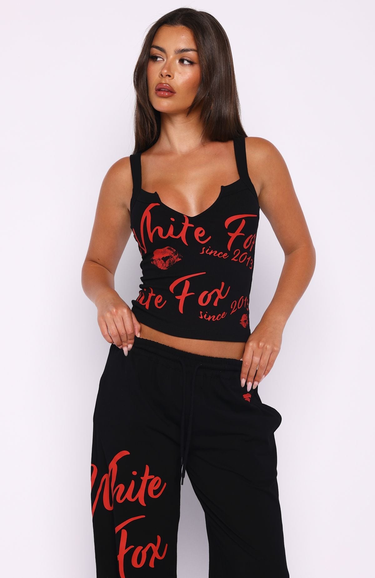Never Fades Ribbed Tank Top Black