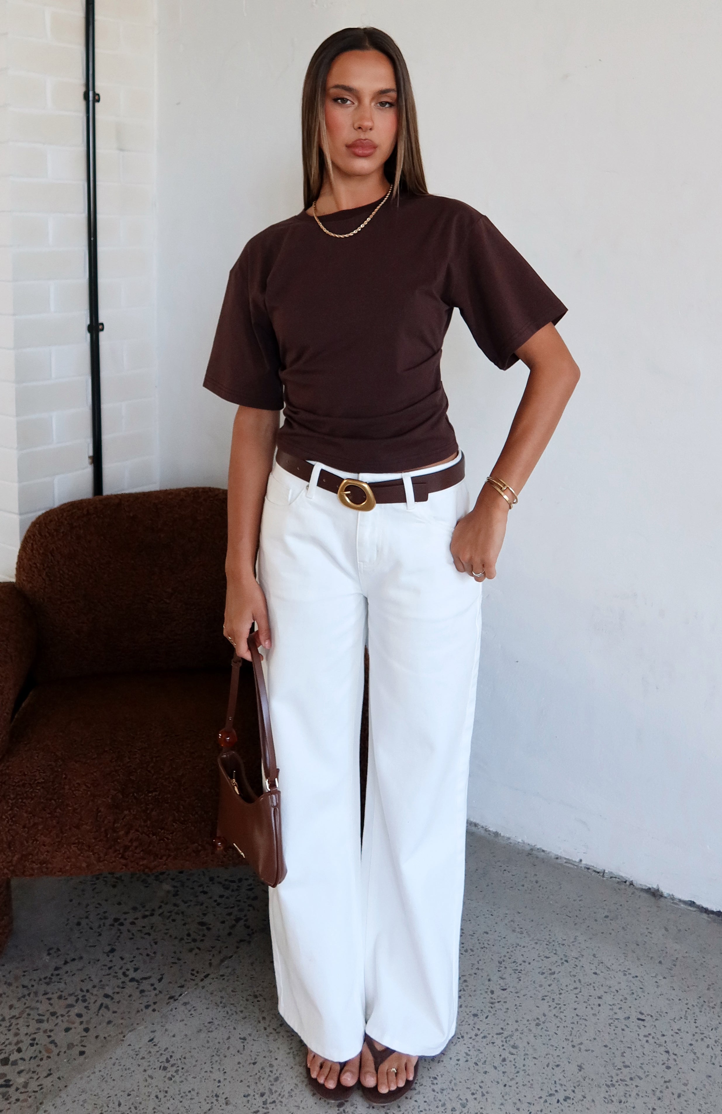 Destination Unknown Boxy Tee Chocolate