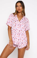Dreamscape Printed Pyjama Set Pink Berries