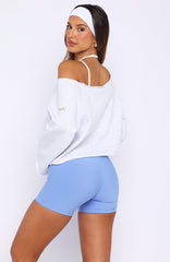 Keep It Rolling Cropped Off Shoulder Sweater Grey Marle